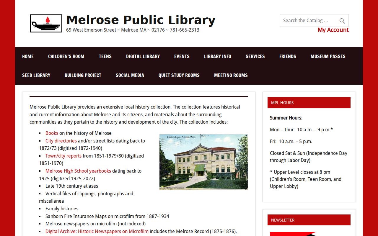Melrose residents directory Local History Room collections