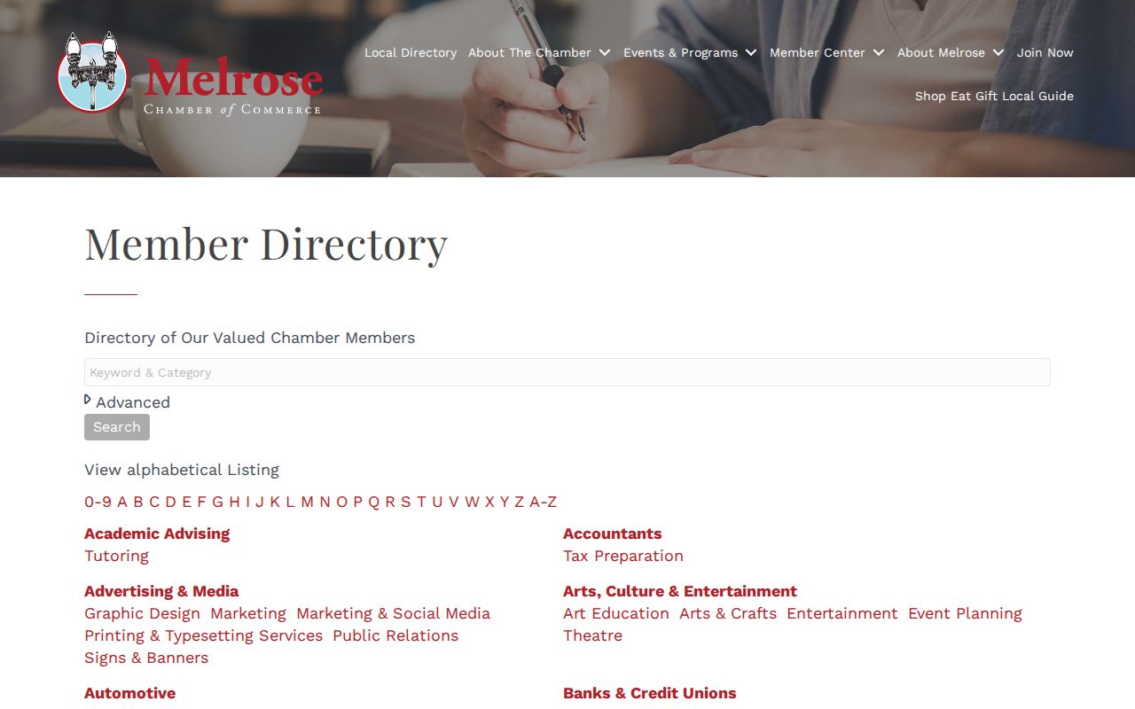 Melrose neighbors Chamber community business directory