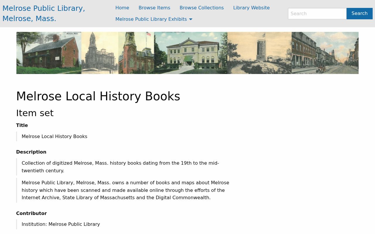 Melrose previous residents research image of the Melrose Local History Books collection