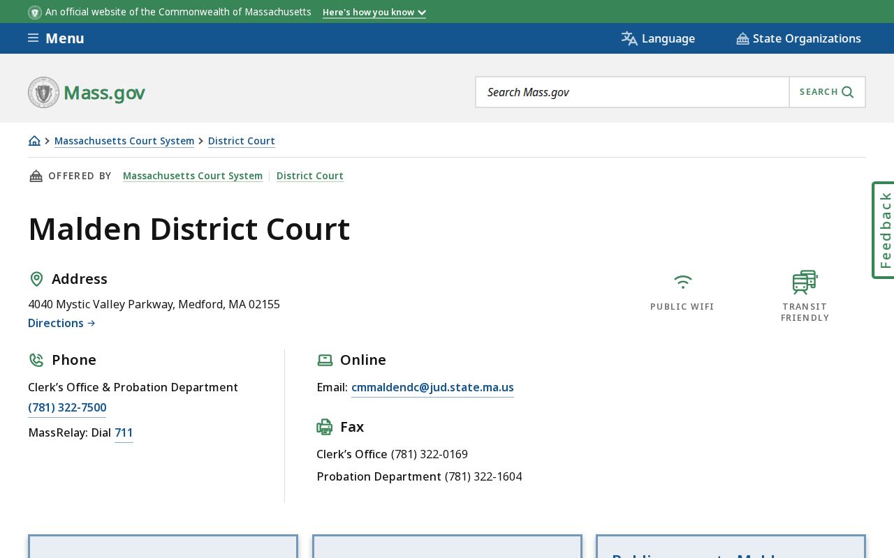 Melrose resident lookup Malden District Court access information