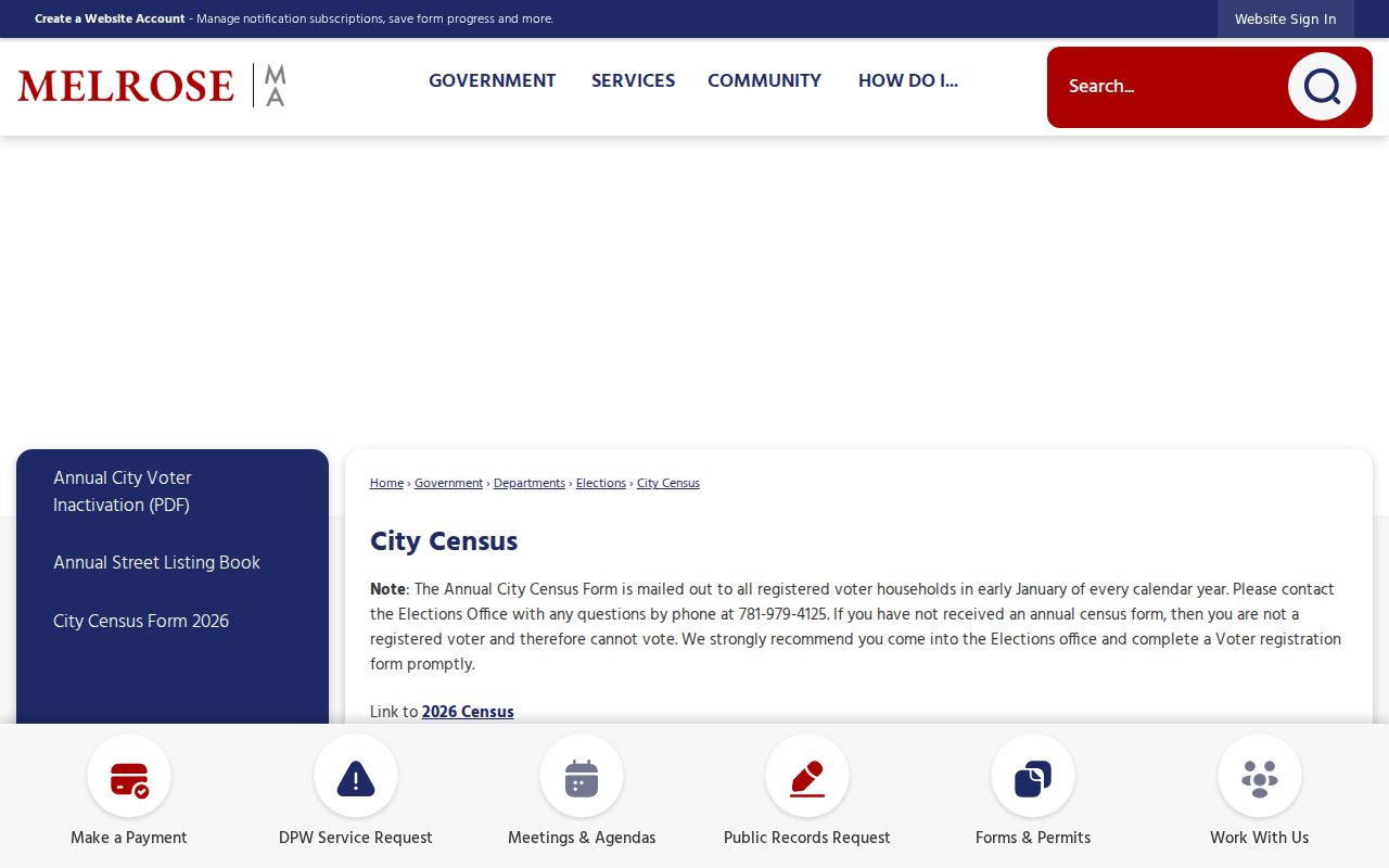 Melrose street directory annual city census and street-list rules